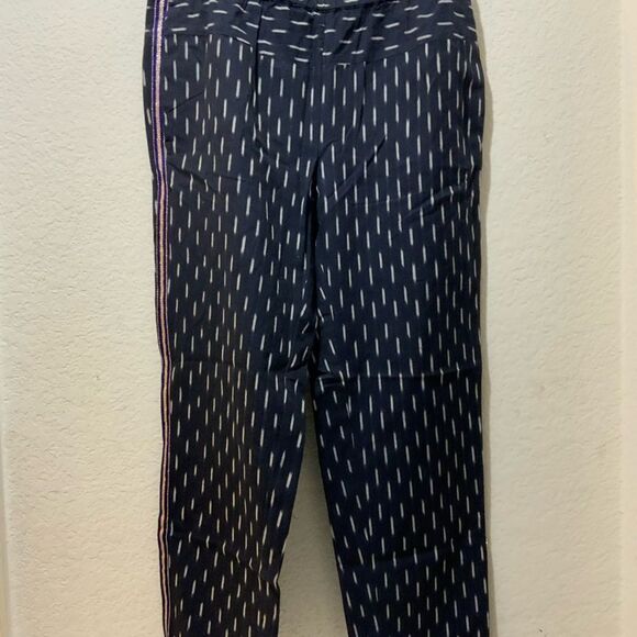 J. Crew Pull-on Ikat Pant with Metallic Tux Stripe size 2 P1 - Picture 6 of 6